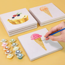 Carica l&#39;immagine nel visualizzatore di Gallery, Mini Set Dipingere con i numeri 15x15cm (6 pezzi) - Serie Dolci Dessert 3