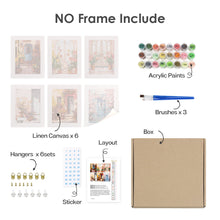 Carica l&#39;immagine nel visualizzatore di Gallery, Mini Set Dipingere con i numeri 15x20cm (6 pezzi) - Ingressi Fioriti
