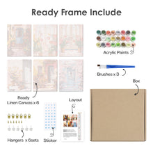 Carica l&#39;immagine nel visualizzatore di Gallery, Mini Set Dipingere con i numeri 15x20cm (6 pezzi) - Ingressi Fioriti