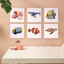Carica l&#39;immagine nel visualizzatore di Gallery, Mini Set Dipingere con i numeri 15x15cm (6 pezzi) - Creature dell&#39;Oceano