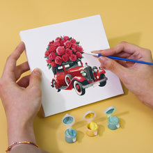 Carica l&#39;immagine nel visualizzatore di Gallery, Mini Set Dipingere con i numeri 15x15cm (6 pezzi) - Rosa Rossa San Valentino 1