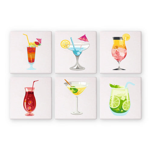 Mini Dipingere con i numeri 15x15cm (6 pezzi) - Serie Arte Murale di Cocktail