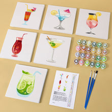 Carica l&#39;immagine nel visualizzatore di Gallery, Mini Set Dipingere con i numeri 15x15cm (6 pezzi) - Cocktail
