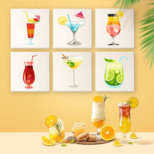 Carica l&#39;immagine nel visualizzatore di Gallery, Mini Set Dipingere con i numeri 15x15cm (6 pezzi) - Cocktail