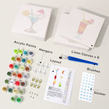 Carica l&#39;immagine nel visualizzatore di Gallery, Mini Set Dipingere con i numeri 15x15cm (6 pezzi) - Cocktail
