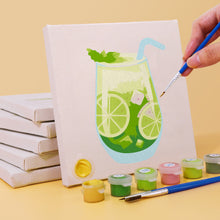 Carica l&#39;immagine nel visualizzatore di Gallery, Mini Set Dipingere con i numeri 15x15cm (6 pezzi) - Cocktail