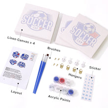 Carica l&#39;immagine nel visualizzatore di Gallery, Mini Set Dipingere con i numeri 15x15cm (4 pezzi) - Coppa di Calcio
