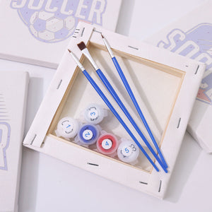 Mini Set Dipingere con i numeri 15x15cm (4 pezzi) - Coppa di Calcio