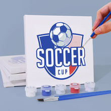 Carica l&#39;immagine nel visualizzatore di Gallery, Mini Set Dipingere con i numeri 15x15cm (4 pezzi) - Coppa di Calcio