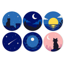 Carica l'immagine nel visualizzatore di Gallery, Mini Set Dipingere con i Numeri - Dischi di Ø20cm (6 pezzi) - Sogni al chiaro di luna Figured'Art