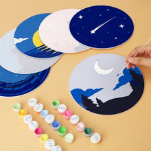 Carica l'immagine nel visualizzatore di Gallery, Mini Set Dipingere con i Numeri - Dischi di Ø20cm (6 pezzi) - Sogni al chiaro di luna