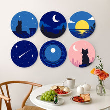 Carica l'immagine nel visualizzatore di Gallery, Mini Set Dipingere con i Numeri - Dischi di Ø20cm (6 pezzi) - Sogni al chiaro di luna
