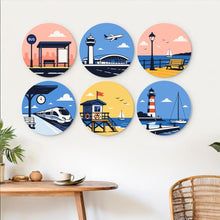 Carica l'immagine nel visualizzatore di Gallery, Mini Set Dipingere con i Numeri - Dischi di Ø20cm (6 pezzi) - Luoghi da Esplorare