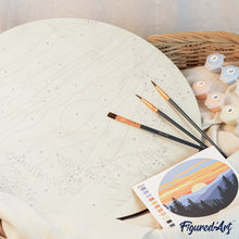 Carica l'immagine nel visualizzatore di Gallery, Dipingere con i numeri - Dipingere con i Numeri su Disco di Legno - Fuga sul treno natalizio