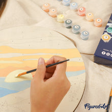 Carica l&#39;immagine nel visualizzatore di Gallery, Dipingere con i Numeri su Disco di Legno - Babbo Natale e fiori