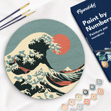 Carica l&#39;immagine nel visualizzatore di Gallery, Dipingere con i Numeri su Disco di Legno - La Grande Onda