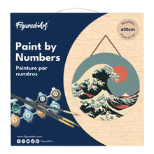 Carica l&#39;immagine nel visualizzatore di Gallery, Dipingere con i Numeri su Disco di Legno - La Grande Onda