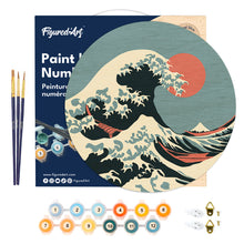 Carica l&#39;immagine nel visualizzatore di Gallery, Dipingere con i Numeri su Disco di Legno - La Grande Onda