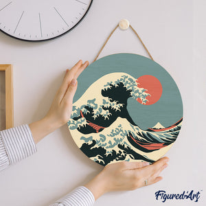 Dipingere con i Numeri su Disco di Legno - La Grande Onda