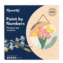Carica l&#39;immagine nel visualizzatore di Gallery, Dipingere con i Numeri su Disco di Legno - Bouquet di tulipani