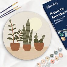 Carica l&#39;immagine nel visualizzatore di Gallery, Dipingere con i Numeri su Disco di Legno - Succulente