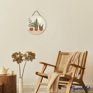 Dipingere con i Numeri su Disco di Legno - Succulente