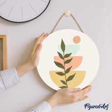 Carica l&#39;immagine nel visualizzatore di Gallery, Dipingere con i Numeri su Disco di Legno - Felce 2