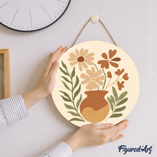 Carica l&#39;immagine nel visualizzatore di Gallery, Dipingere con i Numeri su Disco di Legno - Vaso di fiori