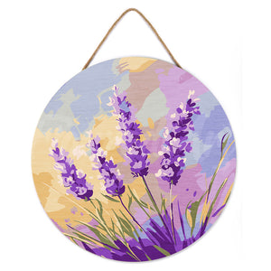 Dipingere con i Numeri su Disco di Legno - Lavanda
