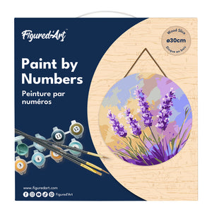 Dipingere con i Numeri su Disco di Legno - Lavanda