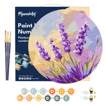 Carica l&#39;immagine nel visualizzatore di Gallery, Dipingere con i Numeri su Disco di Legno - Lavanda