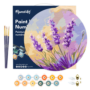 Dipingere con i Numeri su Disco di Legno - Lavanda