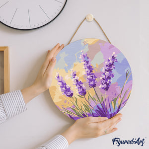 Dipingere con i Numeri su Disco di Legno - Lavanda