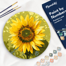 Carica l&#39;immagine nel visualizzatore di Gallery, Dipingere con i Numeri su Disco di Legno - Girasole