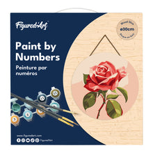 Carica l&#39;immagine nel visualizzatore di Gallery, Dipingere con i Numeri su Disco di Legno - Rosa rossa