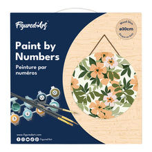 Carica l&#39;immagine nel visualizzatore di Gallery, Dipingere con i Numeri su Disco di Legno - Motivo floreale