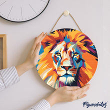 Carica l&#39;immagine nel visualizzatore di Gallery, Dipingere con i Numeri su Disco di Legno - Leone