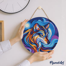 Carica l&#39;immagine nel visualizzatore di Gallery, Dipingere con i Numeri su Disco di Legno - Lupo