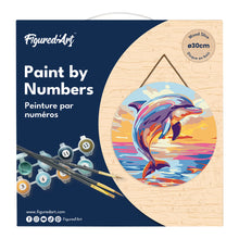 Carica l&#39;immagine nel visualizzatore di Gallery, Dipingere con i Numeri su Disco di Legno - Delfino