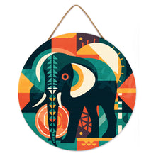 Carica l&#39;immagine nel visualizzatore di Gallery, Dipingere con i Numeri su Disco di Legno - Elefante Astratto Stile Art-Deco