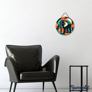 Dipingere con i Numeri su Disco di Legno - Elefante Astratto Stile Art-Deco