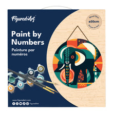 Carica l&#39;immagine nel visualizzatore di Gallery, Dipingere con i Numeri su Disco di Legno - Elefante Astratto Stile Art-Deco