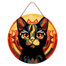Carica l&#39;immagine nel visualizzatore di Gallery, Dipingere con i Numeri su Disco di Legno - Gatto Nero Art Deco