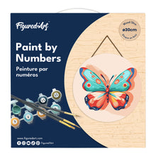 Carica l&#39;immagine nel visualizzatore di Gallery, Dipingere con i Numeri su Disco di Legno - Farfalla