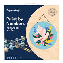 Carica l&#39;immagine nel visualizzatore di Gallery, Dipingere con i Numeri su Disco di Legno - Colomba e fiori