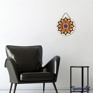 Dipingere con i Numeri su Disco di Legno - Mandala raggiante