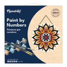 Carica l&#39;immagine nel visualizzatore di Gallery, Dipingere con i Numeri su Disco di Legno - Mandala raggiante