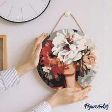 Carica l&#39;immagine nel visualizzatore di Gallery, Dipingere con i Numeri su Disco di Legno - Bellezza Dietro i Fiori