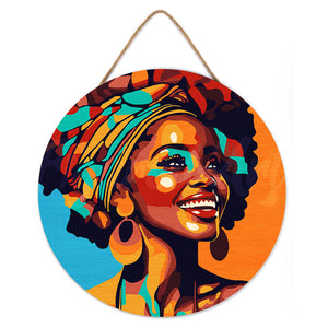 Dipingere con i Numeri su Disco di Legno - Regina Africana Pop Art
