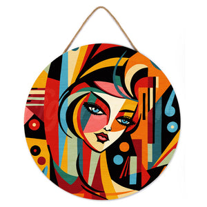 Dipingere con i Numeri su Disco di Legno - Donna Astratta Stile Picasso